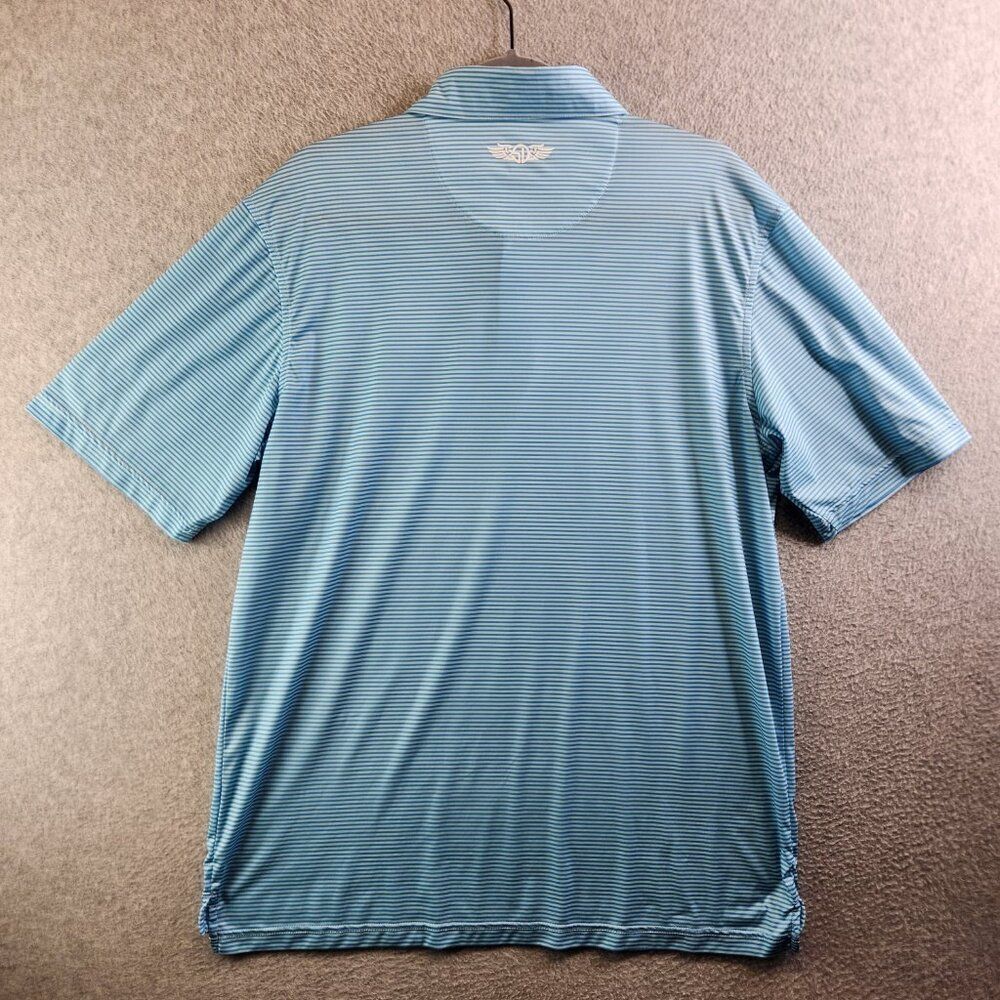 Straight Down Shirt Mens L Blue Striped Golf Performance Polo Ultralightweight - Picture 11 of 12